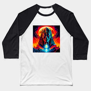"Psychedelic Haunts: Unique and Colorful Halloween Horrors" Baseball T-Shirt
